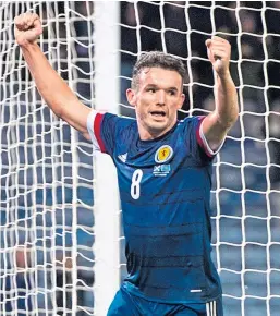  ?? SNS. ?? John McGinn celebrates scoring against Kazakhstan.