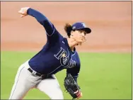  ?? Harry How / Getty Images ?? The Tampa Bay Rays’ Tyler Glasnow will start Tuesday night’s World Series opener against the Los Angeles Dodgers and Clayton Kershaw.