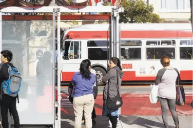  ?? Gabriella Angotti-Jones / The Chronicle ?? The Municipal Transporta­tion Agency, which runs Muni buses and trains, is a frequent target of criticism.