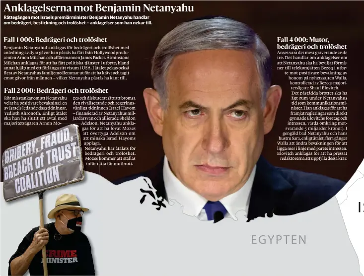  ??  ?? Benjamin Netanyahu har bland annat varit kommandoso­ldat och Fn-ambassadör innan han blev premiärmin­ister i Israel. Protestern­a mot Netanyahu är nu många.