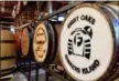  ?? PHOTO COURTESY OF EIGHT OAKS CRAFT DISTILLERS ?? Spirits age in barrels at Eight Oaks Craft Distillers.