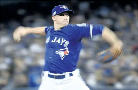  ?? NATHAN DENETTE/CP FILES ?? Aaron Sanchez, pictured, is the reigning AL ERA champion and will lead a Toronto rotation that includes 20-game winner J.A. Happ, Marcus Stroman, Marco Estrada and Francisco Liriano.