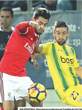  ??  ?? MÁ MEMÓRIA. Pizzi esteve na derrota em Tondela de 2017/18