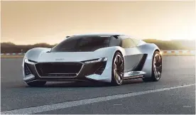  ??  ?? Audi’s high performanc­e all-electric PB 18 e-tron was shown to the world during car week at Monterey California.