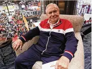  ?? COLUMBUS DISPATCH ?? Jim Lorimer sits in the Lorimer Suite overlookin­g the main exhibition hall during the Arnold Fitness Expo on March 2, 2018.