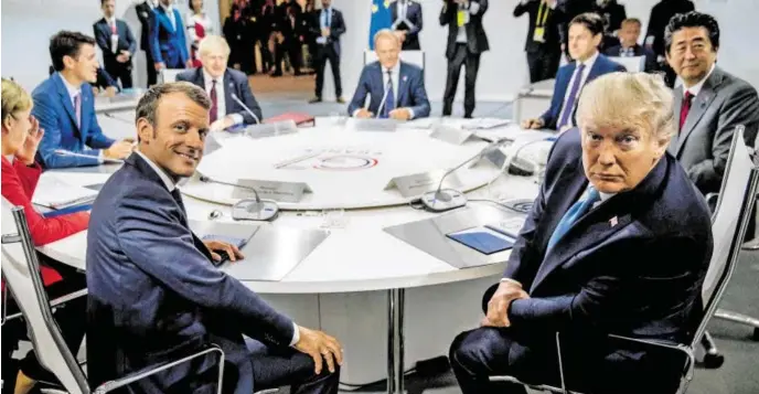  ?? BILD: SN/AFP ?? Emmanuel Macron und Donald Trump verbindet eine „besondere Beziehung“, wie der US-Präsident schon bei vorherigen Treffen gern betonte.