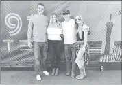  ?? COURTESY OF CHRISTIAN KIRLEIS ?? Christian Kirleis poses with his girlfriend, Victoria Stamper, of Phoenix, and friends Eddie McKay and Peyton Brown, at the Las Vegas country music festival before the massacre.