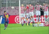  ?? AFP ?? Lionel Messi (left) scored his 650th goal for Barcelona with a stunning free-kick against Athletic Bilbao on Sunday.