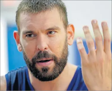  ??  ?? Marc Gasol, durante una entrevista con la Selección española.