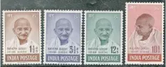  ?? | Supplied ?? INDIA 1948 Mahatma Gandhi mint set.
THE Natal Stamp fairs are held on the first Saturday of every month from 9am
to noon, alternatin­g between Hilton Scout and Community Hall in Magnolia Road, Hilton, and at the St Elizabeth’s Church Main Hall in Salisbury Avenue, Westville. The next fair will be in Westville on May 4, and Hilton on June 1. The SA National Stamp Exhibition
MARPEX 2024 will be held at Hilton College from July 9 to 13.