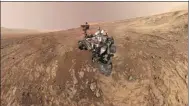  ?? NASA VIA REUTERS ?? Curiosity, NASA’s Mars rover, at a site called Vera Rubin Ridge on the Martian surface in February.