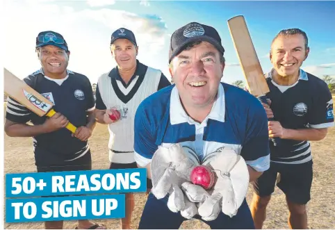  ?? Picture: GLENN FERGUSON ?? CALL OUT: Geelong over-50s cricketers, left to right, David McLachlan, David Roach, Nigel Allsop and Peter Ramia are gearing up for another season, as the club seeks to expand its ranks.