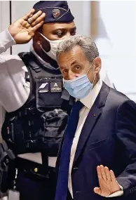  ?? ?? Disgraced: Nicolas Sarkozy at court in March