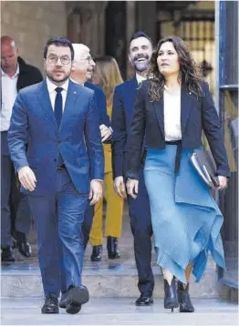  ?? Quique García / Efe ?? El president Pere Aragonès y la vicepresid­enta Laura Vilagrà, ayer.