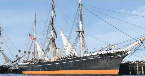  ?? BARBARA TAYLOR ?? The Star of India, now part of the Maritime Museum of San Diego, is the world’s oldest active sailing ship.