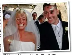  ??  ?? Wedding day: Ruth married Jonathan Wignall in 2002