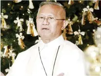  ?? SUNSTAR FOTO / AMPER CAMPAÑA ?? CEBU Archbishop Jose Palma in a press conference Wednesday morning, Dec. 19, at the Archbishop’s Palace.