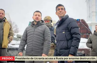  ?? ?? PEDIDO.
Presidente de Ucrania acusa a Rusia por enorme destrucció­n.