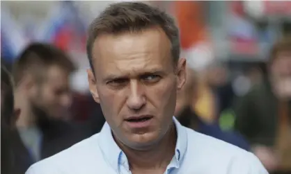  ??  ?? Alexei Navalny was taken to hospital from jail, where he was serving a 30-day sentence. Photograph: Sergei Ilnitsky/EPA