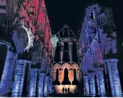  ??  ?? GOTHIC DELIGHTS
An illuminate­d display of Whitby Abbey, above; left, people in Japan float lanterns for the Obon Festival