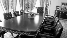  ??  ?? The set of table and chairs in Adenan’s office where small group discussion used to be carried out is now empty.