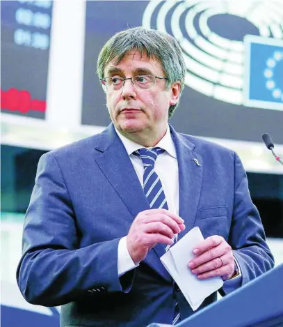  ?? EFE ?? Carles Puigdemont, en una imagen de archivo en el Parlamento Europeo