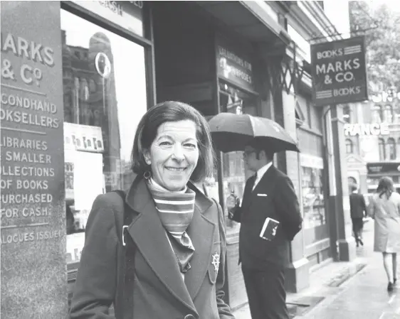  ??  ?? Helene Hanff at Marks & Co, June 1971. The shop had closed six months before