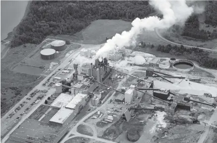  ??  ?? Smoke stacks at the Northern Pulp mill in Pictou County spew out smoke in this file photo.