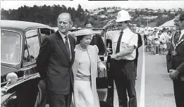  ??  ?? The Queen and Prince Philip at the opening of QEII Drive in Nelson, during their 1986 visit to New Zealand.