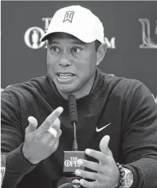  ?? Peter Morrison/Associated Press ?? Tiger Woods voiced his disagreeme­nt Tuesday with golfers, young and old, who have chosen to join the LIV series.