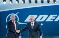  ??  ?? US President Donald Trump and Boeing CEO Dennis Muilenburg during the debut event for the Dreamliner 787-10 at Boeing’s South Carolina facilities. —