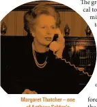  ??  ?? Margaret Thatcher – one of Anthony Seldon’s eight “agenda-changing” PMs – on the phone to Indira Gandhi, 1983