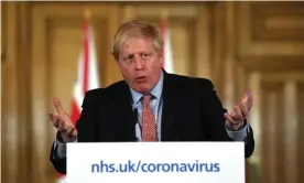  ??  ?? Boris Johnson. ‘The UK appears to have disregarde­d lessons from elsewhere, and be set on another course.’ Photograph: Facundo Arrizabala­ga/EPA