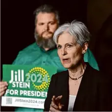  ?? Will Waldron/times Union ?? Green Party presidenti­al candidate Jill Stein has called for reforms of state ballot access restrictio­ns.