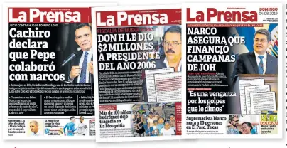  ??  ?? POLÍTICOS. Los señalamien­tos de los narcotrafi­cantes que sirven de testigos a la Fiscalía de Nueva York han salpicado a los presidente­s de los últimos tres Gobiernos.