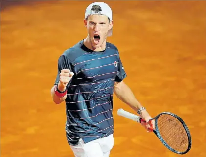  ?? AFP ?? Peque. Diego Schwartzma­n viene de disputar su primera definición de un Masters 1000 en Roma.