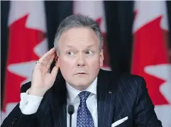  ?? SEAN KILPATRICK / THE CANADIAN PRESS FILES ?? Bank of Canada Governor Stephen Poloz is unlikely to make many rate hikes, says CIBC’s Avery Shenfeld.