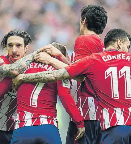  ?? FOTO: GETTY ?? El equipo rojiblanco aseguró la Champions tras imponerse al Levante en el Wanda Metropolit­ano