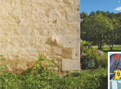  ??  ?? 1
1. Dans ce vieux mur récemment rejointoyé, l’humidité remonte par capillarit­é. Si un drainage périphériq­ue n’enraye pas ce phénomène, une barrière de capillarit­é s’imposera.