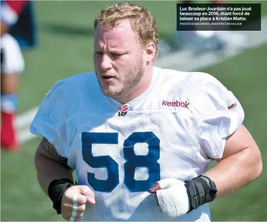  ??  ?? Luc Brodeur-Jourdain n’a pas joué beaucoup en 2016, étant forcé de laisser sa place à Kristian Matte.