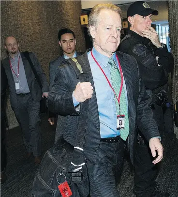  ?? GRAHAM HUGHES / THE CANADIAN PRESS ?? Canada’s chief NAFTA negotiator Steve Verheul arrives for Wednesday’s session in Montreal in the sixth round of the trade pact re-negotiatio­n process.