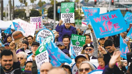  ?? NELVIN C. CEPEDA U-T ?? At least 2,500 people took part in the rally and the march for the 10th Annual San Diego Walk for Life held at Waterfront Park in Downtown San Diego on Jan. 15.