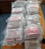  ??  ?? The cocaine seized at Rosslare Port.