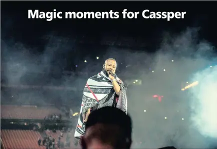  ?? PICTURES: AUSTIN MALEMA ?? FULFILLING HIS DREAM: Cassper Nyovest during his ‘Fill Up FNB Stadium’ show at Nasrec on Saturday.