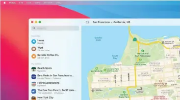  ??  ?? Maps on the Mac finally has Favorites.