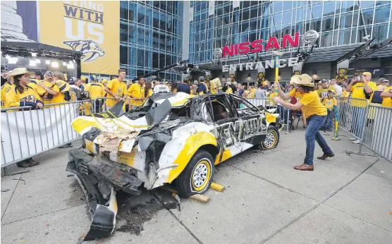  ?? PHOTOS: BRUCE BENNETT/GETTY IMAGES ?? Whether diehards or bandwagone­rs, Nashville Predators fans got their first real taste of playoff success this post-season — and the team profited.