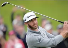  ?? — USA Today Sports ?? Dustin Johnson hits from the 10th hole tee box during the continuati­on of third round play in the Genesis Open at Riviera Country Club.