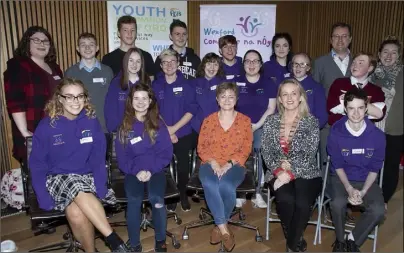  ??  ?? The current Comhairle na nÓg committee pictured with Cllr Lisa McDonald.