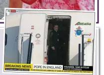  ??  ?? Footage: Sky News’ ticker placed Francis in UK