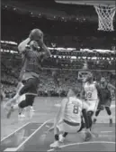  ?? CHARLES KRUPA, THE ASSOCIATED PRESS ?? Cleveland Cavaliers forward LeBron James drives to the basket against Boston Celtics in Game 5 of the NBA Eastern Conference finals Thursday.